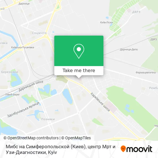 Мибс на Симферопольской (Киев), центр Мрт и Узи-Диагностики map