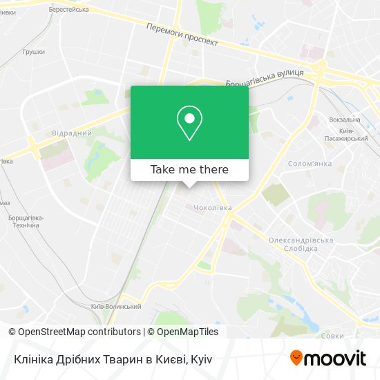 Карта Клініка Дрібних Тварин в Києві