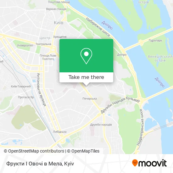 Карта Фрукти І Овочі в Мела