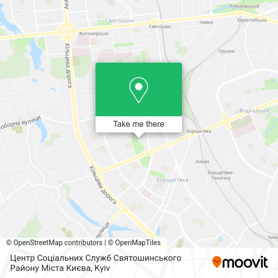 Карта Центр Соціальних Служб Святошинського Району Міста Києва