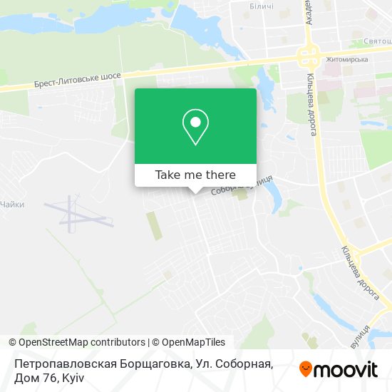 Петропавловская Борщаговка, Ул. Соборная, Дом 76 map