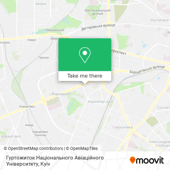 Гуртожиток Національного Авіаційного Університету map