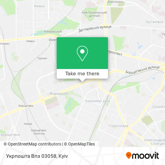 Карта Укрпошта Впз 03058