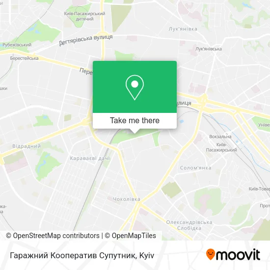 Карта Гаражний Кооператив Супутник