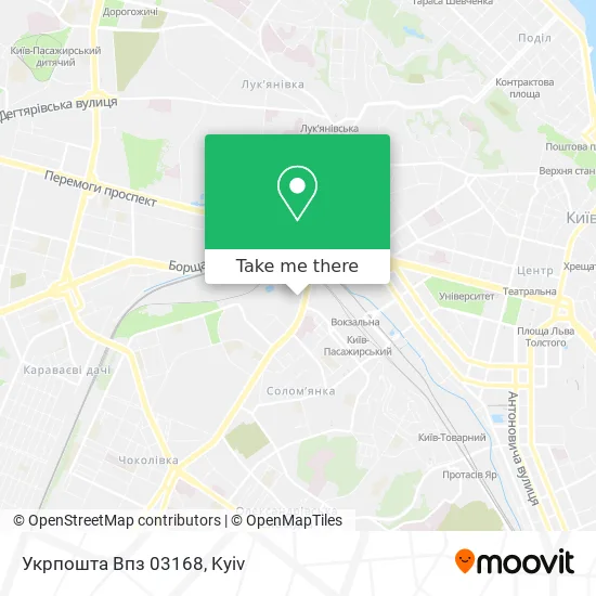 Карта Укрпошта Впз 03168