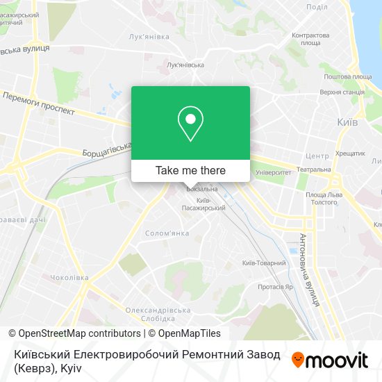 Карта Київський Електровиробочий Ремонтний Завод (Кеврз)