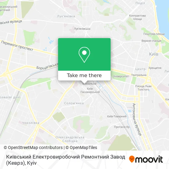 Київський Електровиробочий Ремонтний Завод (Кеврз) map
