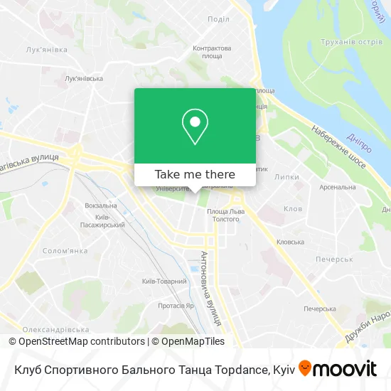 Карта Клуб Спортивного Бального Танца Topdance