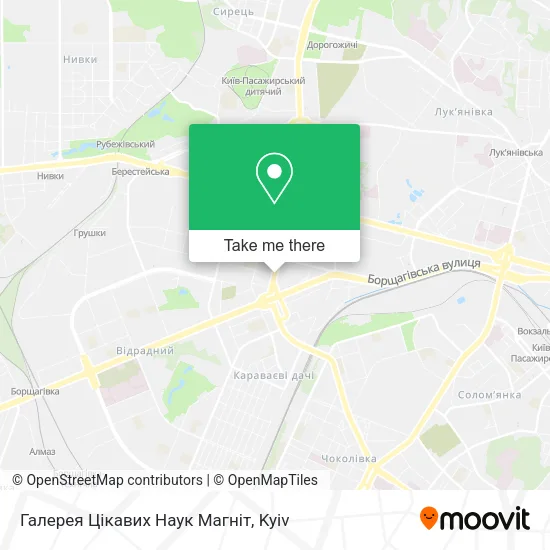 Карта Галерея Цікавих Наук Магніт
