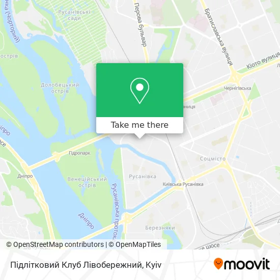 Карта Підлітковий Клуб Лівобережний
