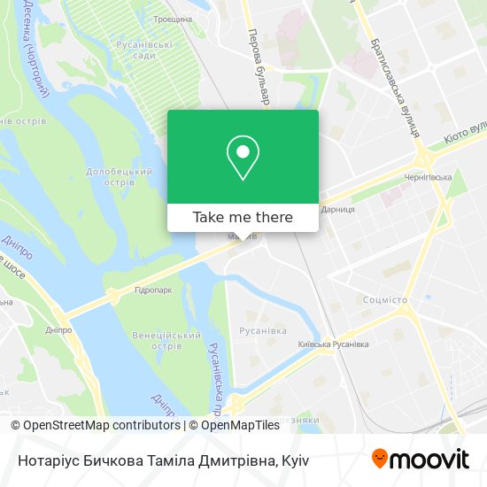 Нотаріус Бичкова Таміла Дмитрівна map