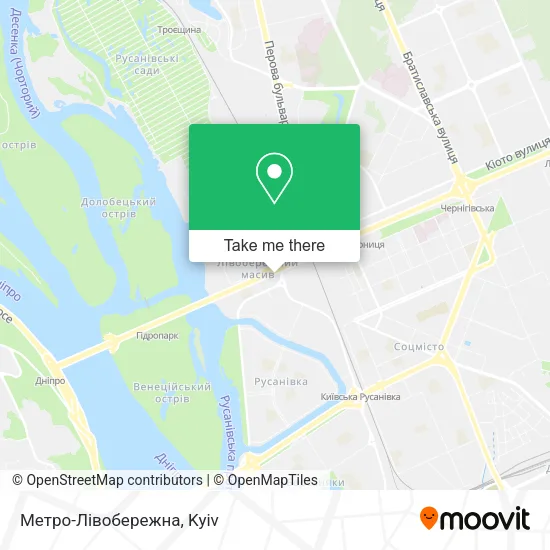 Карта Метро-Лівобережна