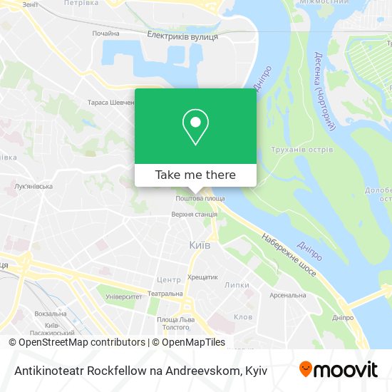 Antikinoteatr Rockfellow na Andreevskom map