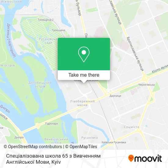 Карта Спеціалізована школа 65 з Вивченням Англійської Мови