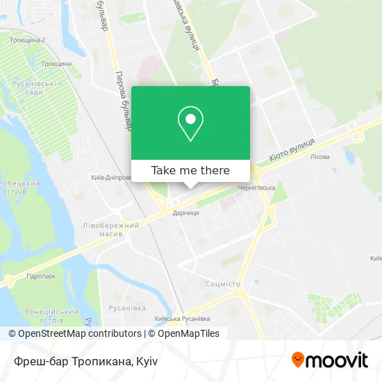 Карта Фреш-бар Тропикана
