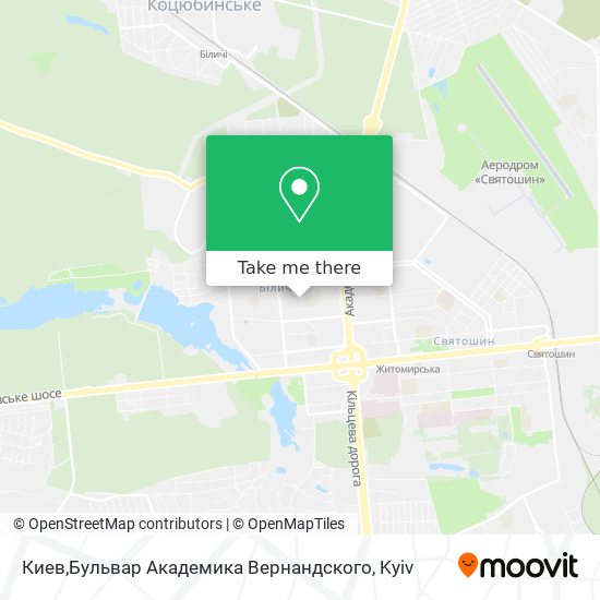 Киев,Бульвар Академика Вернандского map