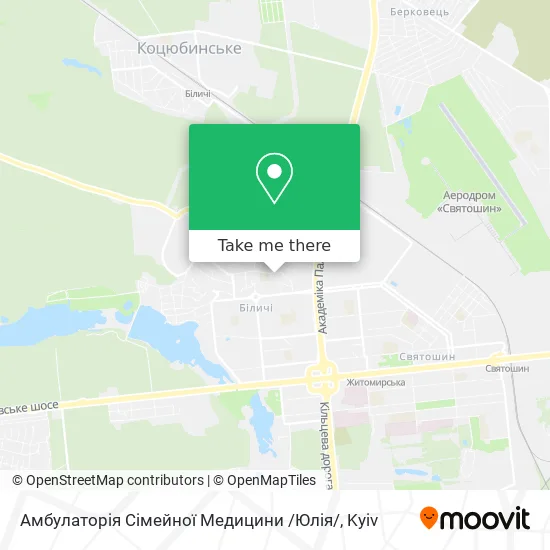 Карта Амбулаторія Сімейної Медицини /Юлія/