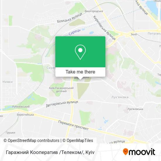 Карта Гаражний Кооператив /Телеком/
