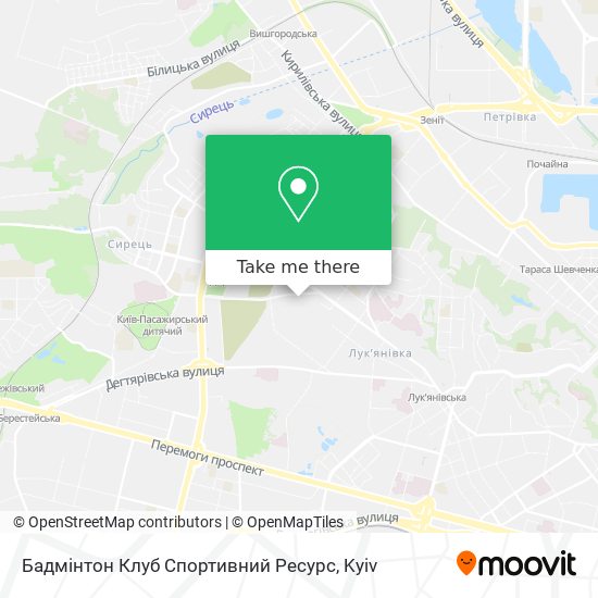 Бадмінтон Клуб Спортивний Ресурс map