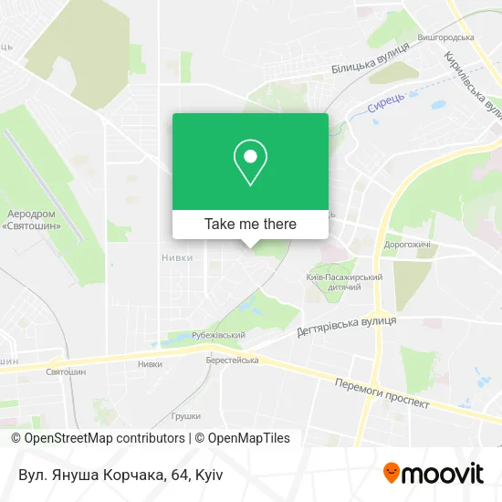 Карта Вул. Януша Корчака, 64