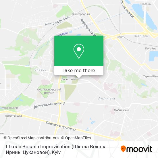 Карта Школа Вокала Improvination (Школа Вокала Ирины Цукановой)