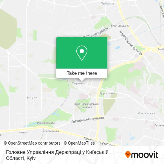 Карта Головне Управління Держпраці у Київській Області