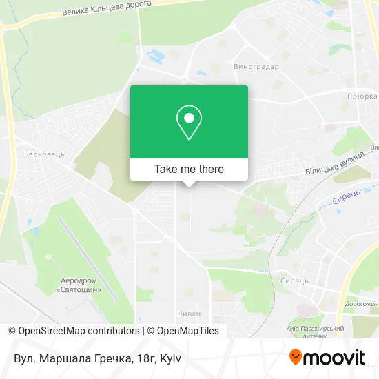 Карта Вул. Маршала Гречка, 18г