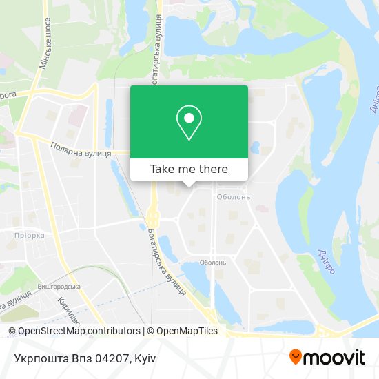 Укрпошта Впз 04207 map