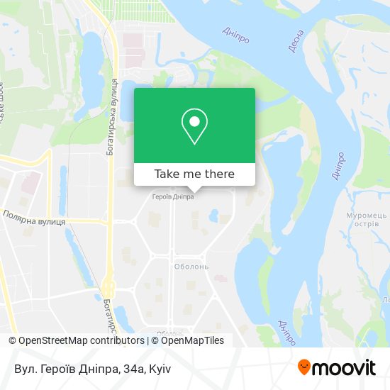 Вул. Героїв Дніпра, 34а map