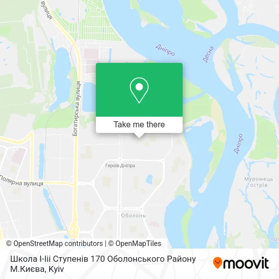 Карта Школа І-Ііі Ступенів 170 Оболонського Району М.Києва