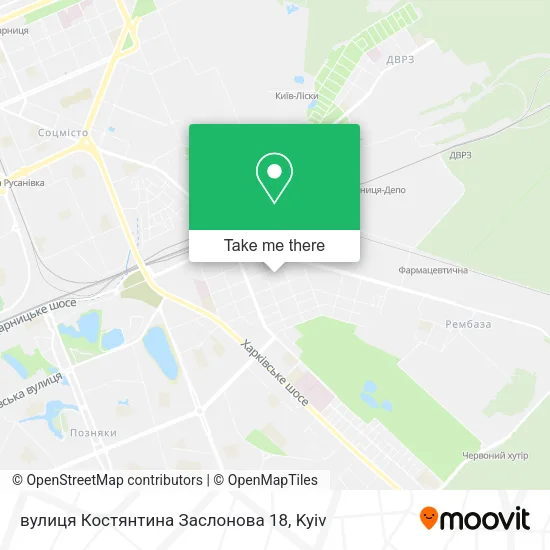 Карта вулиця Костянтина Заслонова 18