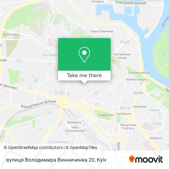 Карта вулиця Володимира Винниченка 20