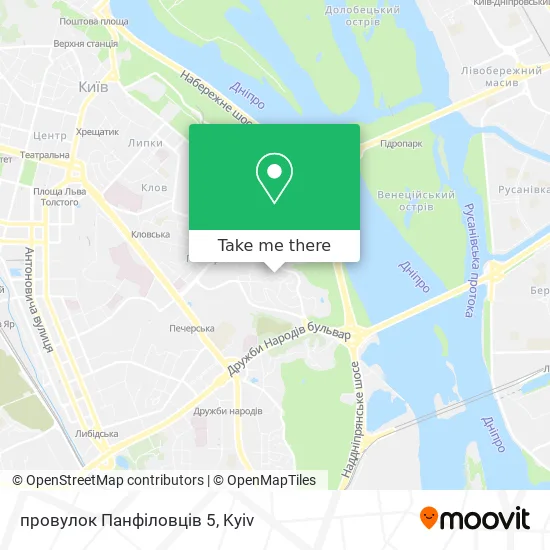 Карта провулок Панфіловців 5