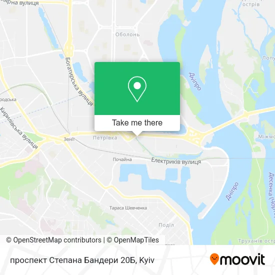 Карта проспект Степана Бандери 20Б