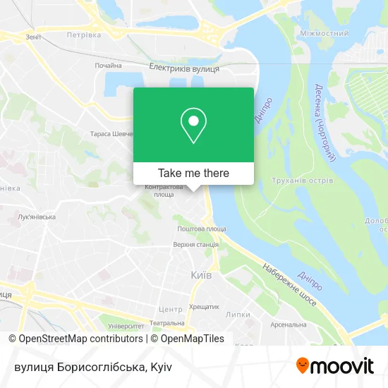 Карта вулиця Борисоглібська
