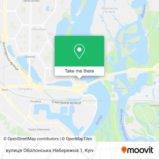 Карта вулиця Оболонська Набережна 1