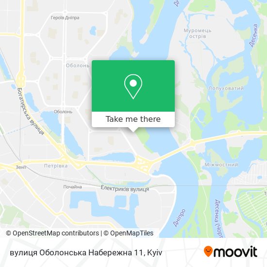 вулиця Оболонська Набережна 11 map
