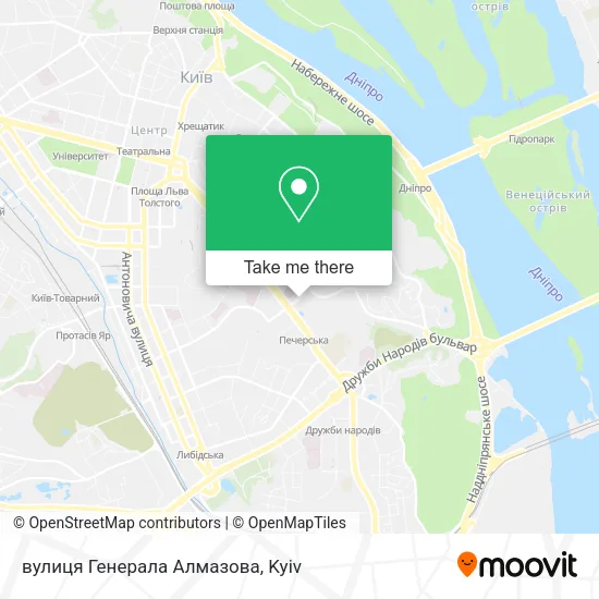 Карта вулиця Генерала Алмазова