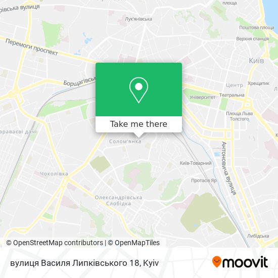 Карта вулиця Василя Липківського 18