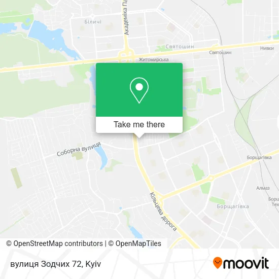 Карта вулиця Зодчих 72