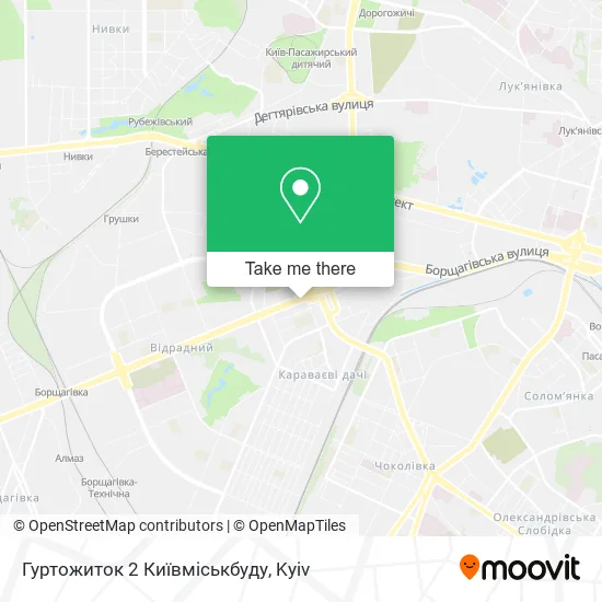 Карта Гуртожиток 2 Київміськбуду