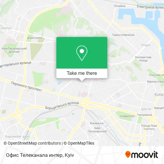 Карта Офис Телеканала интер