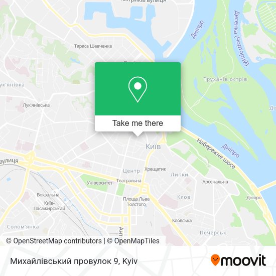 Карта Михайлівський провулок 9
