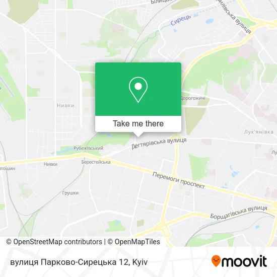 Карта вулиця Парково-Сирецька 12