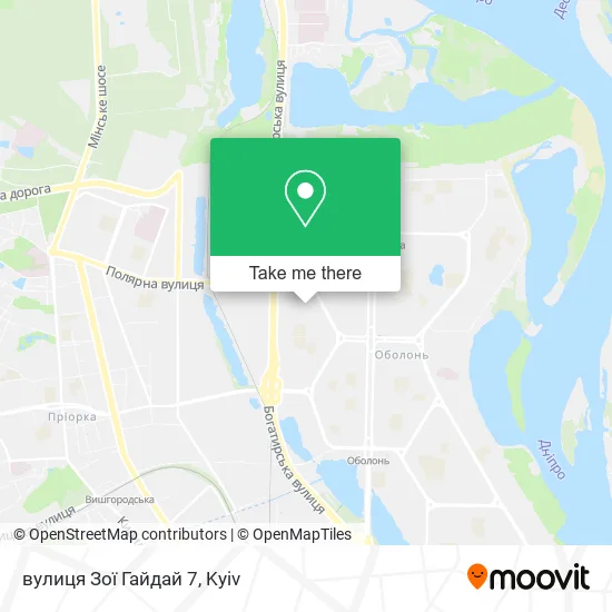 Карта вулиця Зої Гайдай 7