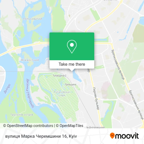 Карта вулиця Марка Черемшини 16