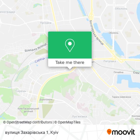 Карта вулиця Захарівська 1