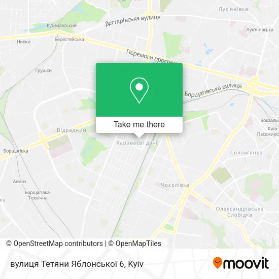 Карта вулиця Тетяни Яблонської 6