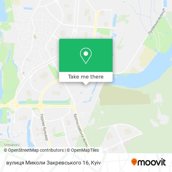 Карта вулиця Миколи Закревського 16