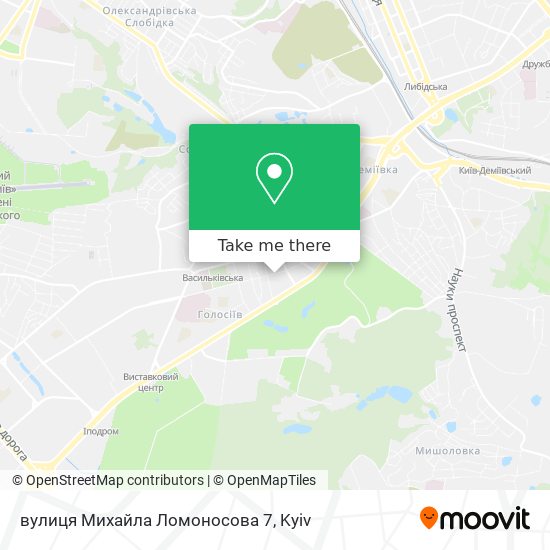 Карта вулиця Михайла Ломоносова 7